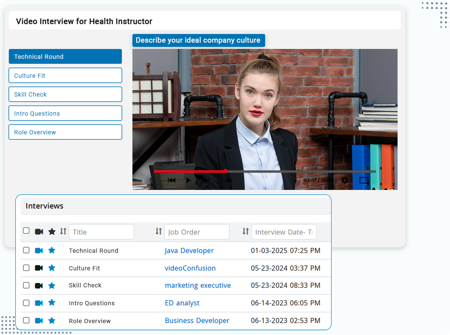 Video Interviewing Video Interviewing